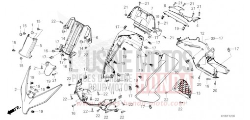 GAINE DE PROTECTION AVANT/TABLEAU DES COMPTEURS NSS350AST de 2026